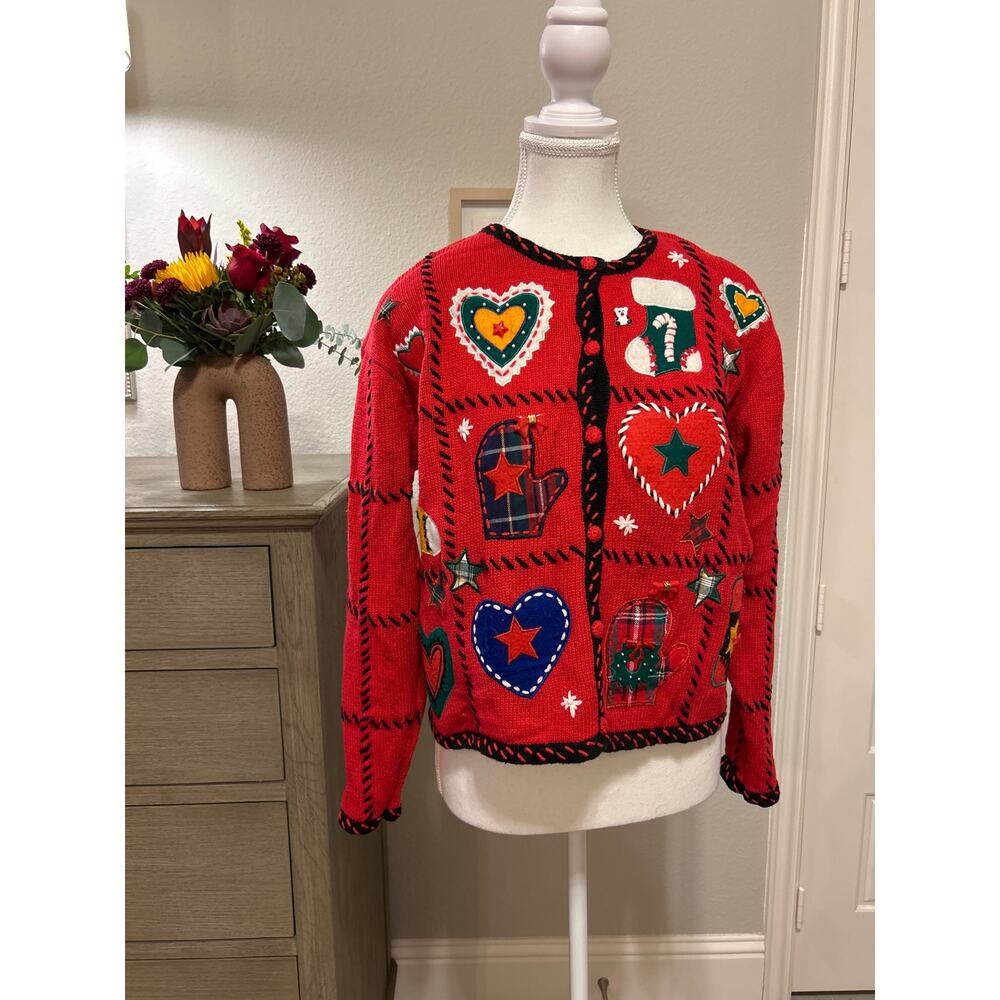 Designers Original Studio | Vintage Knit Holiday Cardigan | Large - Picture 3 of 15